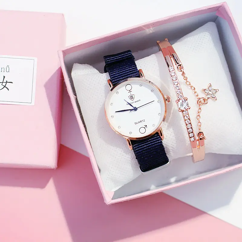 การผลิตผ้าผู้หญิงนาฬิกาข้อมือสไตล์เกาหลีราคาถูกนาฬิกาควอตซ์นาฬิกาข้อมือ