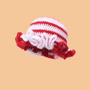 Cappello Beanie da Donna all'Uncinetto in Rafia a Righe Arcobaleno Colorato, Lavorato a Mano, Stile <span class=keywords><strong>Pescatore</strong></span> con Volant, per Ragazze - Product Image 2