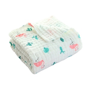 ผ้าห่อตัวเด็กอ่อนคุณภาพสูง ขนาด 41x41 นิ้ว ผลิตจากผ้ามัสลินออร์แกนิค 100% 6 ชั้น ทอลายใบไม้ - Product Image 6