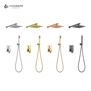 Mitigeur de <span class=keywords><strong>douche</strong></span> encastré à poignée unique Ensemble mural à pression équilibrée <span class=keywords><strong>Douche</strong></span> de pluie <span class=keywords><strong>en</strong></span> acier inoxydable poli pour usage domestique - Product Image 2