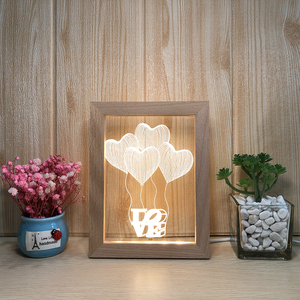 2021 di trasporto del nuovo Creativo di Natale Per Bambini Regali di San Valentino Night Lights per I Bambini di Legno Acrilico <span class=keywords><strong>3D</strong></span> lampada - Product Image 5