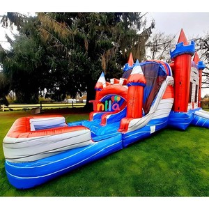 Castillo Inflable Comercial para Exteriores, Húmedo y Seco, Combo para <span class=keywords><strong>Adultos</strong></span> con Brincolín y Tobogán, Combo de Brincolín y Tobogán Húmedo y Seco - Product Image 1