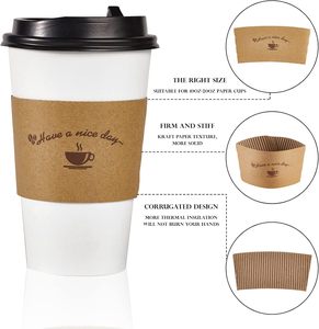 Manchons en papier biodégradables pour boissons chaudes, hôtels et cafés, 8/12/16 oz, avec logo - Product Image 6