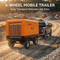 Compresseur d'air diesel BLURBLY BC600 17 bar 17 m³/min, compresseur d'air à vis portable avec moteur Cummins pour le forage minier