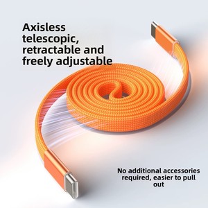 Cable de datos magnético de 240W, diseño autorretráctil, compatible con tabletas Apple, Android y carga rápida Tipo-C - Product Image 2