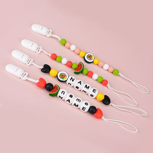 Cuentas de silicona sueltas de grado alimenticio, sin BPA, creativas, bonitas, de silicona para chupete de frutas, cadena, venta al por mayor - Product Image 1