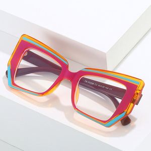 Gafas de Moda con Logotipo Personalizado, Monturas de Gafas TR90 Anti Luz Azul, Gafas de Computadora con Diseño de Ojo de Gato Coloridas para Mujer - Product Image 5