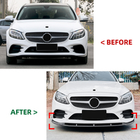 W205 Pare-chocs avant lèvre menton brillant noir matière plastique pour Mercedes Benz Classe C W205 Facelift AMG Line 2019-2021