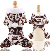 Vêtements pour chiens OEM ODM, combinaison chaude d'hiver à imprimé écossais pour le Nouvel An chinois, combinaison douce en peluche pour animaux de compagnie, vêtements de Noël pour animaux, vente en gros