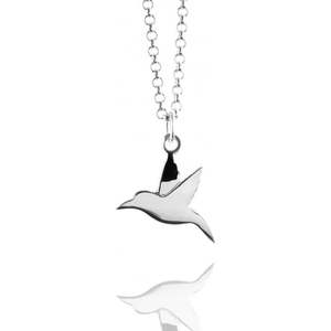 Inspire-Colgante de acero inoxidable personalizado, joyería blanca, joyería de acero inoxidable, <span class=keywords><strong>collar</strong></span> con abalorio de colibrí pequeño y delicado - Product Image 2
