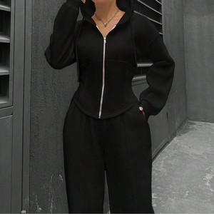 Women's Hooded Cardigan and Pants Casual Sportswear 2-Piece Set Fashion - Product Image 5