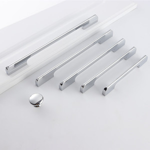 Modern Minimalist Aluminum Alloy Cabinet Handles Bar Shape Antirust Plating For <b>Drawers</b> And Cabinet Doors - Product Image 3