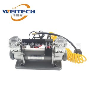 เครื่องอัดอากาศ Weitech 12V แบบสองกระบอกสูบ พกพาสะดวก สำหรับรถยนต์และมอเตอร์ไซค์ - Product Image 1
