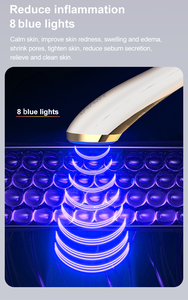 Dispositivo de Rejuvenecimiento Facial con Luz Roja y Azul, Herramienta Eléctrica para el Cuidado de la Piel, Masajeador Facial, Herramienta de Estiramiento Facial - Product Image 2