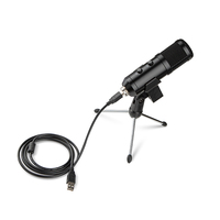 Microphone à condensateur USB professionnel Lane, micro de studio pour l'enregistrement avec moniteur d'écho pour podcast, jeux sur ordinateur