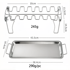 Supporto Reversibile in Acciaio Inossidabile per Arrosto, Griglia per Forno, Inserto Verticale per Arrosto di Tacchino, Pollo, Agnello e Carne - Product Image 2