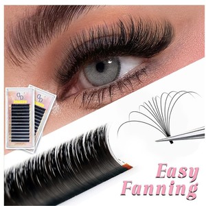 Pestañas Auto Fanning J Curl .03 Naturales Hechas a Mano Fácil de Aplicar Premium Mate Súper Mate Negro DRAGONLASH Marca Privada - Product Image 3