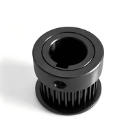 Poulie de courroie de distribution GT2 12/16/60/80 dents en aluminium anodisé noir usinée CNC OEM largeur et alésage personnalisables