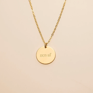 Moda Acero inoxidable 18K PVD chapado en oro joyería Power Word personalizado grabado inicial moneda encanto inspirador collar - Product Image 1