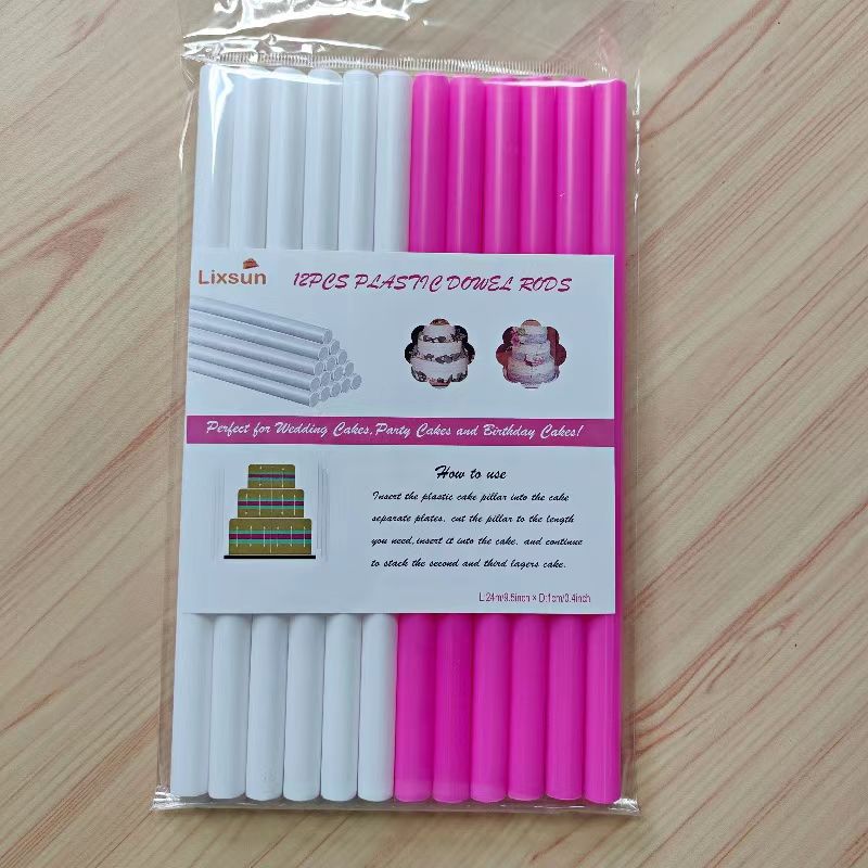 New-4 Pieces Plastic White Cake Dowel Rods For Tiered Cake Construction And Stacking - View #7
