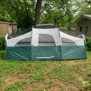 Carpa de camping familiar tipo túnel para 8 personas, dos habitaciones, dos pisos, habitaciones independientes, resistente a la intemperie, portátil, de poliéster Oxford, rápida de montar - Product Image 4