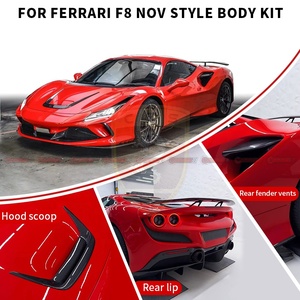 Kit carrosserie de qualité supérieure en fibre de carbone sèche, style Novi, pour Ferrari F8 : Lame arrière, jupes latérales, aileron de ventilation, kit carrosserie complet - Product Image 4