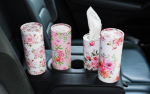 Porta-Tecido de Carro Ecológico em Papel Virgem de Madeira, Caixa de Lenços Faciais Portátil, Cilindro para Lenços 2/3 Camadas - Product Image 3