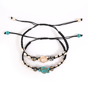 Amor Bohemia - Juego de Pulseras de Cuerda Encerada Ajustables con Turquesa Tortoise para Parejas, Regalo para el Día de San Valentín - Product Image 2
