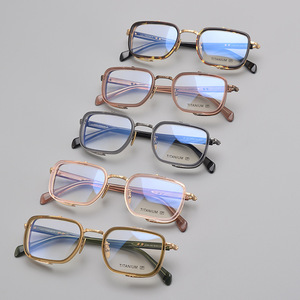 Lunettes en titane <span class=keywords><strong>de</strong></span> <span class=keywords><strong>petite</strong></span> <span class=keywords><strong>taille</strong></span>, forme diamant, pour hommes et femmes, certifiées CE, pour les occasions formelles professionnelles comme les réunions avec les clients - Product Image 4