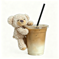 Mini ours en peluche personnalisable et mignon avec Velcro pour pailles de tasses à café et breloques de sac à dos