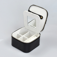 Nouvelle boîte de rangement portable Fuxin DS-FFX-20251006 en PU double couche, multicolore, rectangulaire, avec fermeture éclair et miroir pour bijoux et colliers