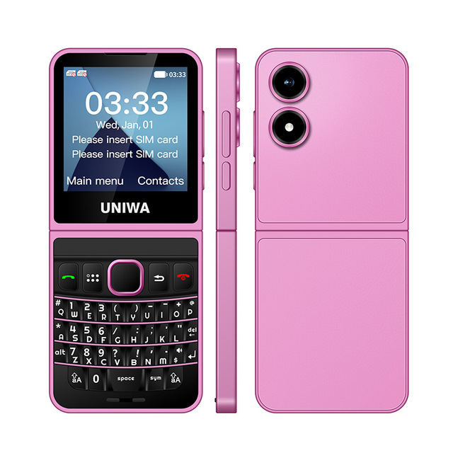 OEM Design 4G Fashion U-Shape Hinge Folding Keypad Phone UNIWA Hot Sale 2.5Inch Feature Keypad Phone
