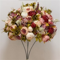 Boule de fleurs artificielles populaires YR 2601, rose rouge, pivoine, hortensia, centre de table pour décoration de mariage, fleurs