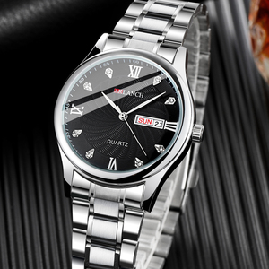 Elegant Mens Luxury Chronograph Watch Two Tone Band Gold Dial Quartz Wristwatch for Gifting - Product Image 1