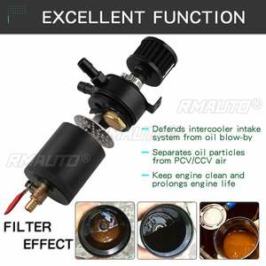 Réservoir universel de récupération d'huile à 2 ports avec valve de vidange et filtre de respiration, compact, en aluminium à déflecteurs, pièce de réservoir de carburant - Product Image 5
