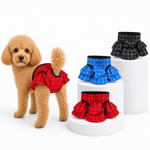 Spider Grid Ruffle Dog Sanitary Skirt dog outfitspet <b>clothes</b> oem pet <b>clothes</b> Elastic Pet Period Panties - Product Image 1