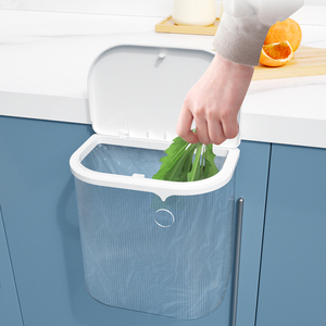 Waste Basket Plastic Plastic Hot Sale Wall Mounted Office Waste Paper Basket Arc Shape Transparent Garbage Can Plastic Trash Can Trash Bin