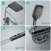 Ensemble de douche de luxe moderne en acier inoxydable avec affichage numérique LED, contrôle thermostatique, jet pluie, brume et cascade