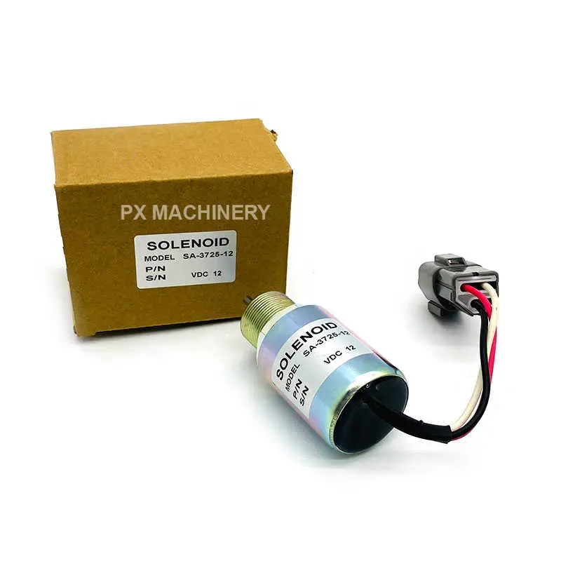 Solenoide de apagado de combustible SA-3725-12 SA372512, 12v, para Mitsubishi S4L, S3L, L3E, S3L2, motor Volvo EC15B, EC25B, EC13B, EC35, EC30