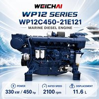 Moteur diesel marin WEICHAI WP12C450-21E121 330 kW 450 CV 2100 tr/min à injection électronique Common Rail pour bateaux de pêche, de transport de marchandises et de travail