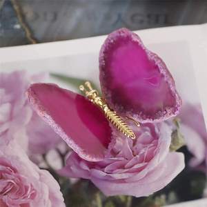 Commercio all'ingrosso prezzo più basso fetta di agata di cristallo naturale artigianato intagliato a mano <span class=keywords><strong>farfalla</strong></span> colorata spedizione gratuita - Product Image 6