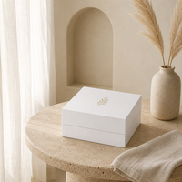 Boîte cadeau en carton rigide blanc mat avec logo personnalisé, emballage de luxe pour bijoux et cosmétiques, boîte en papier à deux pièces avec couvercle et base, vente en gros