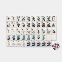 Ensemble de Mahjong de Luxe en Acrylique Thème Océan, Expédition Immédiate, 160 Tuiles, Style Américain à 2 Niveaux, Personnalisable pour les Joueurs Américains