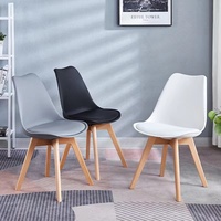 Chaise de salle à manger de qualité supérieure, directement de l'usine, chaise de cuisine rétro en PP et bois massif, chaise Tulip en plastique