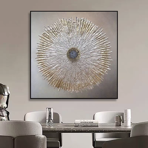 Factory Abstract 3D Golden Lines Art Deco Hanging <strong>Wall</strong> Artwork Living Room Large <strong>Size</strong> Simple Gold 100% Hand Painted Oil <strong>Canvas</strong> - Product Image 3