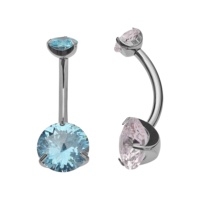 ASTM F136 Titan Zirkon Kugelförmiger Bauchnabelpiercing mit Innengewinde G23 Wolframlegierung Unisex Trendiger Alltags-Schmuck