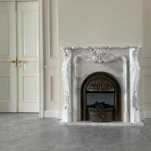 Cheminée à éthanol moderne minimaliste autoportante en pierre (marbre travertin) Intérieur élégant Cheminée à éthanol autoportante - Product Image 4