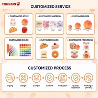 TONGXIN Kawaii Pomme TPR Squishy Mignonne à Rebond Lent Jouet Anti-Stress Forme Fruitée Sensoriel Nouveauté Cadeau de Bureau