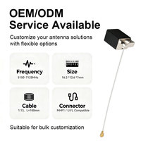 Antena Interna Integrada WiFi 6E/7 de 6 GHz, 5150-7125 MHz, 4 dBi, MHF RF Gen 1, Cable de 1.13 mm y 100 mm