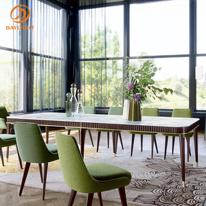 Mesa de Comedor de Estilo Moderno con Tablero de MDF y Patas de Metal, Muebles de Comedor Económicos para el Hogar - Product Image 2